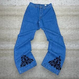 Vintage 90s Boom Boom Jeans 28x34 Flared Fit Bell Bottom Medium Wash Made in USA